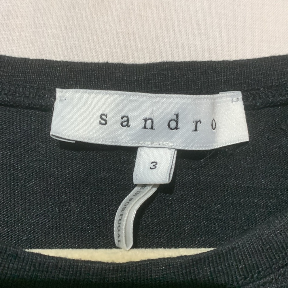 Sandro Paris Abstract Graphic Black Tee Shirt - Picture 3 of 4